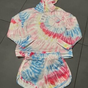 Lola + The Boys Sequin Tie-Dye Hoodie Set